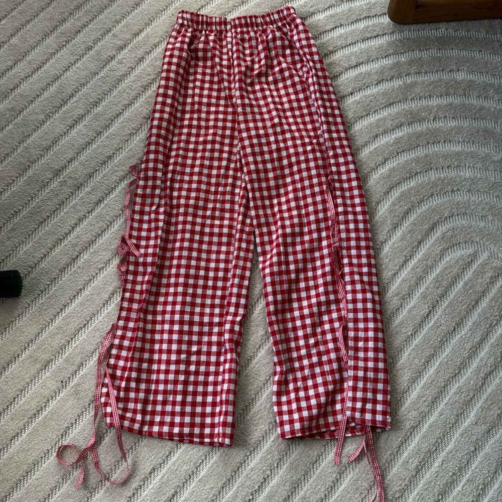 Red Gingham Pants